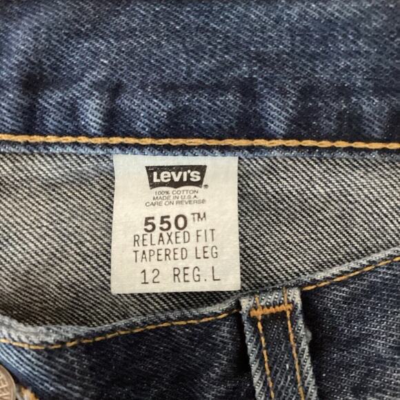 Levis Jeans Womens 12 Long Denim 550 Relaxed Fit Tapered Leg 90s Distressed USA - Picture 3 of 8